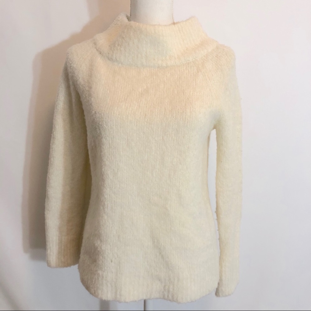Moth Anthropologie White Mockneck Sweater